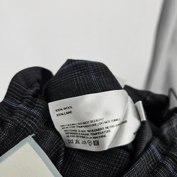 We-ar4 The Freestyle Cargo Pants Dark Blue Wool Plaid Wide Leg Drawstring Size M - Picture 9 of 10